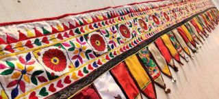 174 " X 21 " Ethnic Embroidery Rabari Tribal Tapestry Decor Door Valance Toran/trim