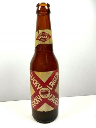 Old Labeled Lucky Lager Beer Bottle San Francisco California Irtp 1947