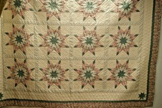 Q 3,  Vintage Quilt,  Hand Quilted,  Star Variation,  63 X 78 In.  1980 