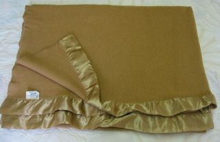 Faribo Blanket 100 Wool Twin 60”x 90” Machine Wash & Dry,  Vintage,  Taupe