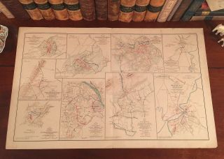 Antique Civil War Map Battle Of Wilderness Virginia Stonewall Jackson