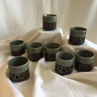 Vintage Somayaki Soma Ware Otagiri Gold Horses Tea Cups - Set Of 8