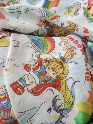 Vintage Rainbow Brite Twin Bed Sheets 1983