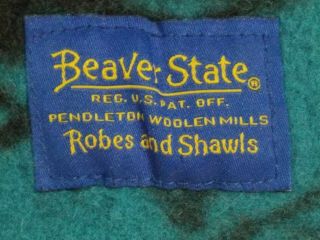 Vintage Beaver State Pendleton Southwestern American Wool Blend Blanket Flaws 3