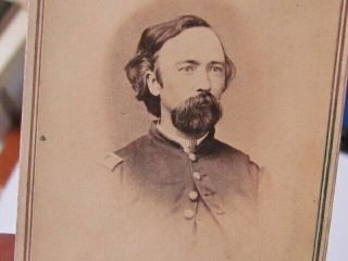 13th Illinois Cavalry Captain Gurnsey W.  Davis Signed Cdv In Pine Bluff Ark.