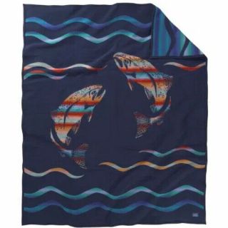 Pendleton Wool Blanket Spirit Of The Salmon Beaver State 64x80