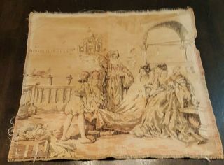 Vintage Middle Eastern Print Tapestry 18x18 " Wall Hanging Made In Belgium