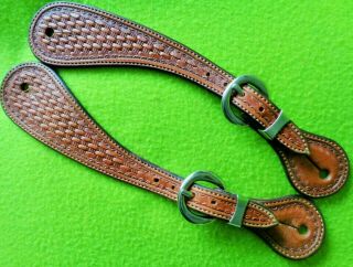 Ricotti Saddle Co Hand Tooled Leather Show Spur Straps