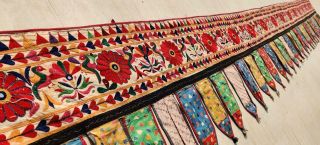 180 " X 21 " Ethnic Embroidery Rabari Tapestry Decor Door Valance Indian Toran/trim