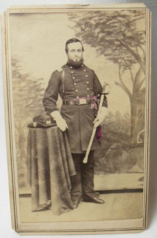 Cdv Photo - Civil War Soldier - Col.  Benjamin Crabb - 19th Iowa Infantry