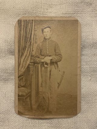 Henry C.  Mason 21st Pennsylvania Cavalry W/sword Drawn Scranton Pa Cdv