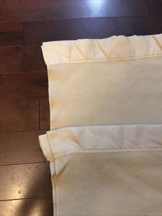Vintage Faribo Acrylic Cotton Blanket Waffle Satin Trim King 100 WOOL 78 X 73 3