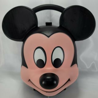 Vintage Aladdin Walt Disney Mickey Mouse Head Plastic Lunch Box No Thermos