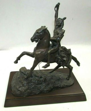 1988 Frederick Remington " The Scalp " Bronze Sculpture Franklin Small Size