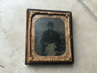 Civil War Soldier Tintype Possibly From Ohio 7th Volunteer Infantry Named