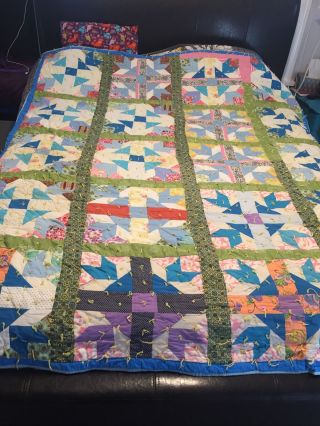 Vintage Full Size Hand Made Quilt  65x81”