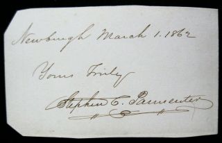CDV - Autographed,  Brigadier General Stephen C.  Parmenter,  7th Brigade,  N.  Y.  S.  M. 3