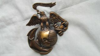 Vintage Us Marine Corp Insignia / Semper Fidelis Eagle Usmc U.  S.  M.  C / Brass ?