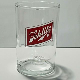 Schlitz The Beer That Made Milwaukee Famous Tasting Glass 4oz 3 1/2 " Tall