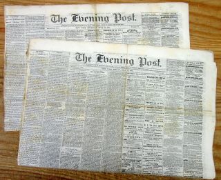 2 1865 Newspaper - Great Fire Destroys Barnum 
