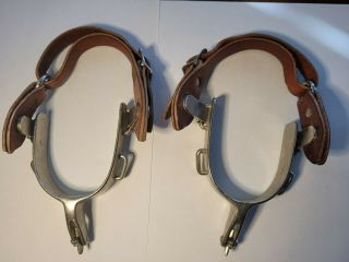 Vintage Western Spurs With Leather Straps