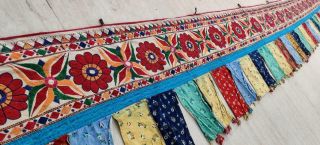 167 " X 20 " Ethnic Embroidery Rabari Tapestry Decor Door Valance Indian Toran/trim