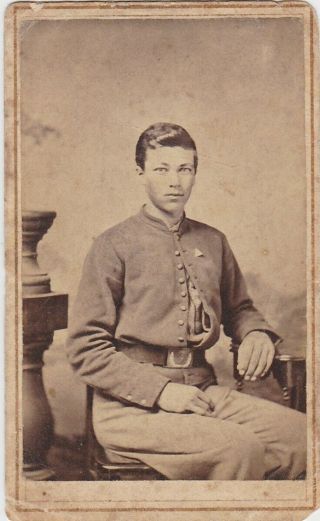 Civil War Cdv Soldier Artillery I.  D.  John Davis