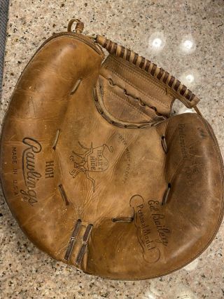 Rawlings Heart Of The Hide Usa Hoh Vintage Catchers Mitt Rth Glove Ed Bailey
