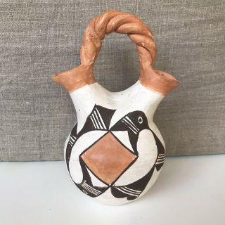 Native American Pottery Acoma Handmade Wedding Vase