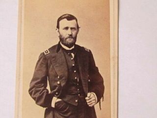 Civil War General Ulysses Grant & President Lincoln Death Mourning Ribbon Cdv