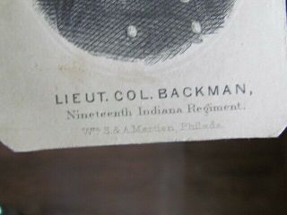 19th Indiana Infantry Iron Brigade Lt.  Colonel Alois Bachman cdv engraving 2