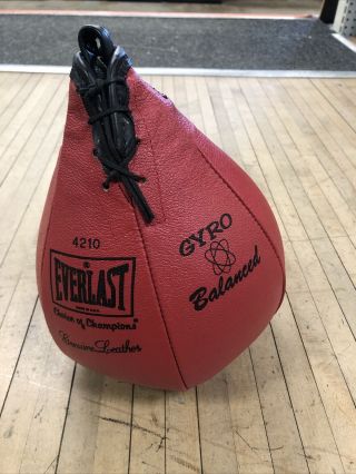 Vintage Everlast Boxing Speed Bag 4210 Gyro Balanced Inflated Leather