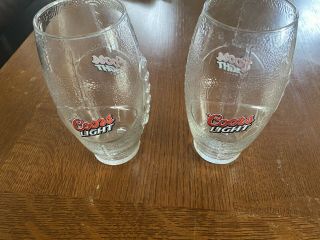 (2) Coors Light Clear Football Glasses