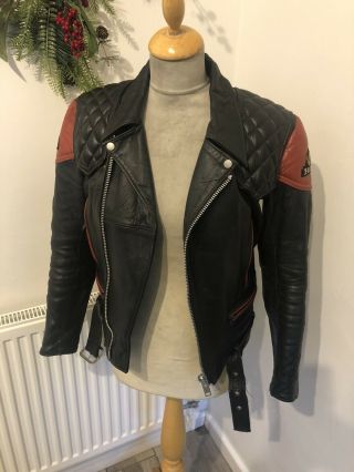 Vintage Honda Leather Motorcycle Biker Jacket Size Xs Chest 36 Black