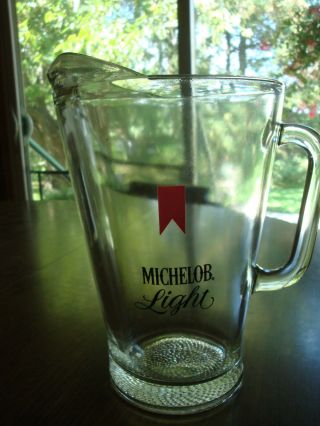 Vintage Glass Beer Pitcher 9 " Michelob Light