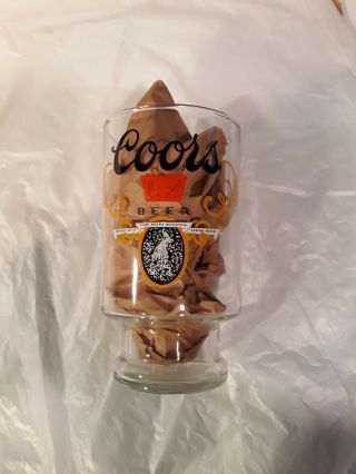 Vintage Coors Banquet Beer Glass.  Vintage Footed Glass.  32 Oz.