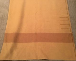 Vintage Early’s Witney Point 4 Point Gold Yellow Tan Wool Blanket England 72x90”