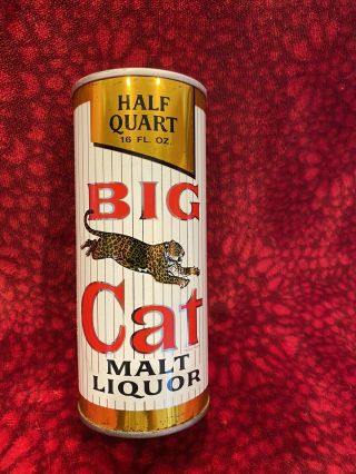 Big Cat Malt Liquor Beer 16oz Straight Steel Beer Can Half Quart