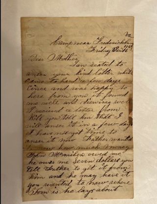 Civil War Soldier Letter By Thomas Seals
