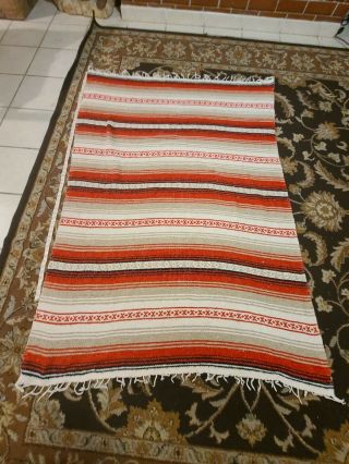 Vintage Mexican / Native American Style Blanket In Good Pre Owned A7