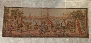 Beautifully Made Vintage Tapestry 55  X19  Victorian Scene Made In Belgium.