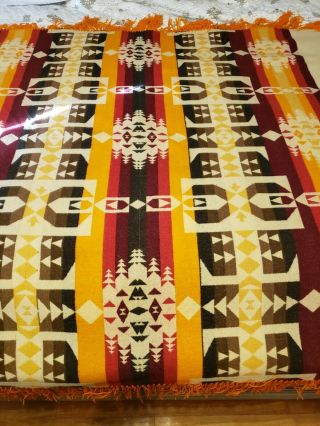 Vintage Cayuse Indian Blanket Pendleton Woolen Mills Reversable