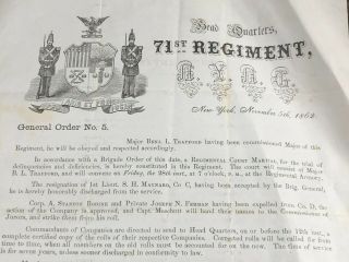 71st York 1862 Civil War Regimental Court Martial Letter Document 2