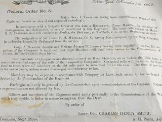 71st York 1862 Civil War Regimental Court Martial Letter Document 3