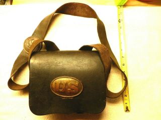 Civil War Leather Ammo Pouch & Sling