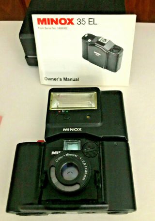 Vintage Minox 35 El 35mm Automatic Camera With Flash Unit