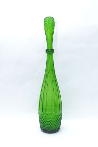 Stunning Mid Century Vintage Italian Art Glass Tall Genie Bottle Decanter