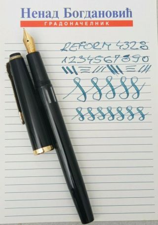 Reform 4328 Black Fountain Pen 14c Gold F Flex Nib Vintage