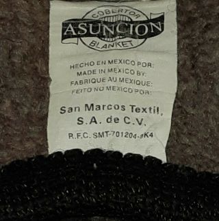 Vintage San Marcos Blanket Lion with Cubs Queen Size Black Tan Reversible EUC 3