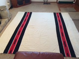 Pendleton Wool Blanket Red Black & Cream Grand Teton National Park Series 86x84